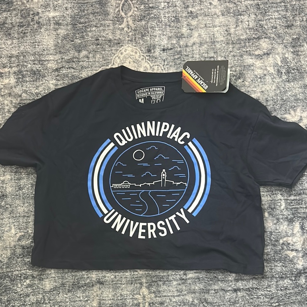 Quinnipiac University Black Crop Top